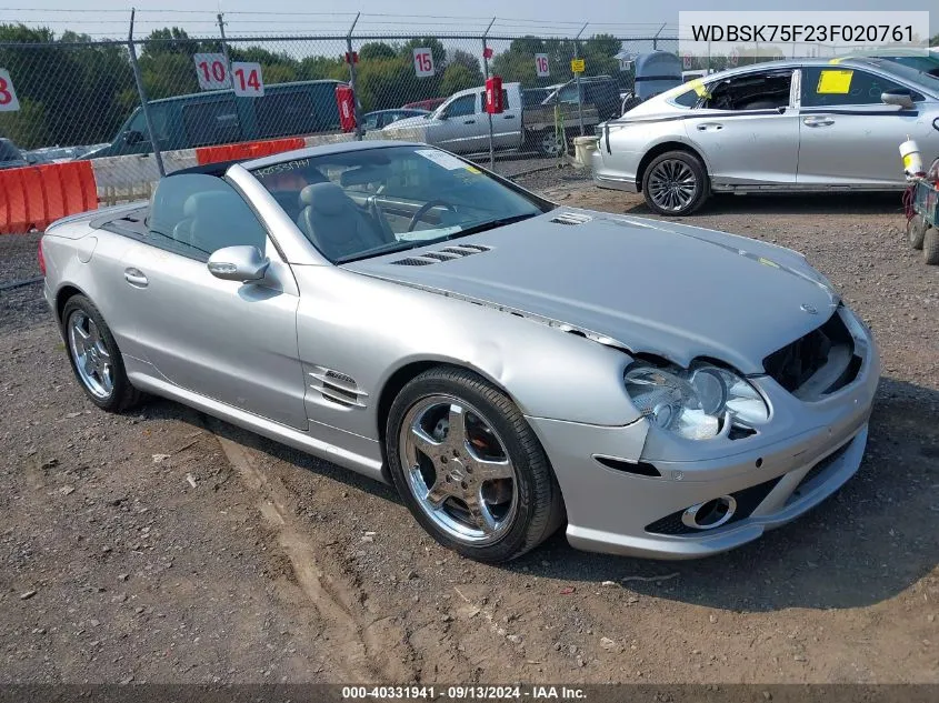 WDBSK75F23F020761 2003 Mercedes-Benz Sl 500