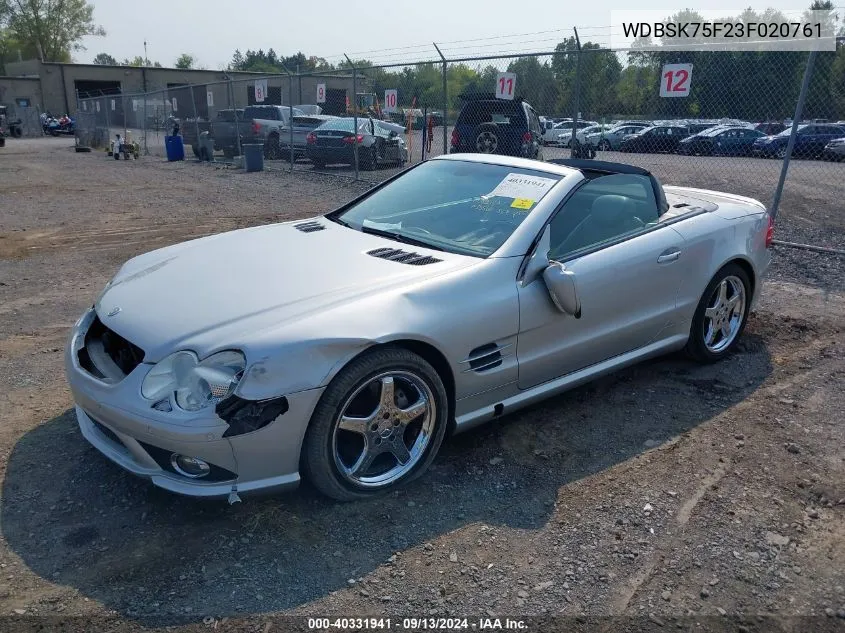 WDBSK75F23F020761 2003 Mercedes-Benz Sl 500