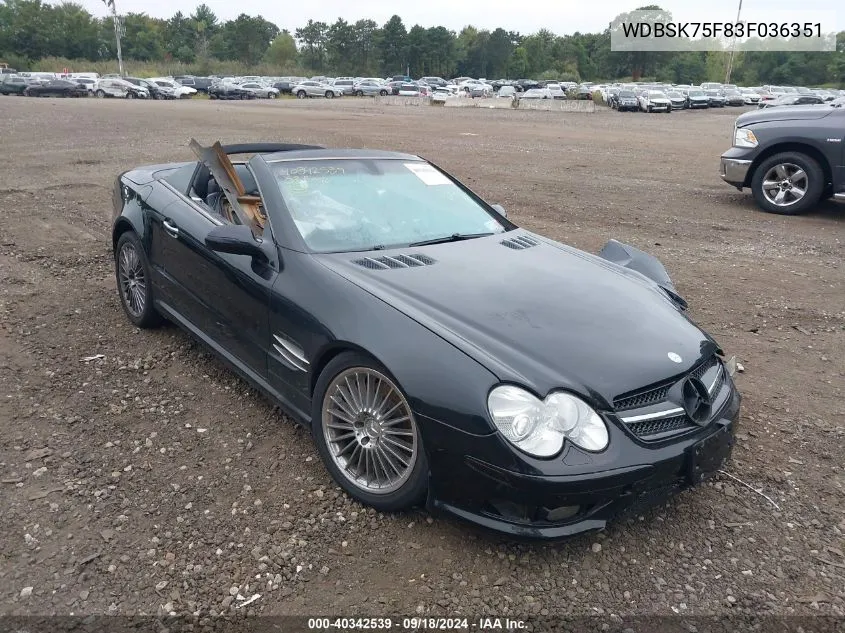 WDBSK75F83F036351 2003 Mercedes-Benz Sl 500R