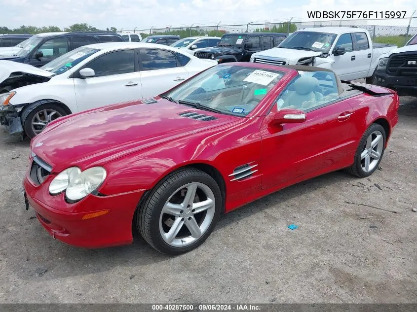 WDBSK75F76F115997 2006 Mercedes-Benz Sl 500