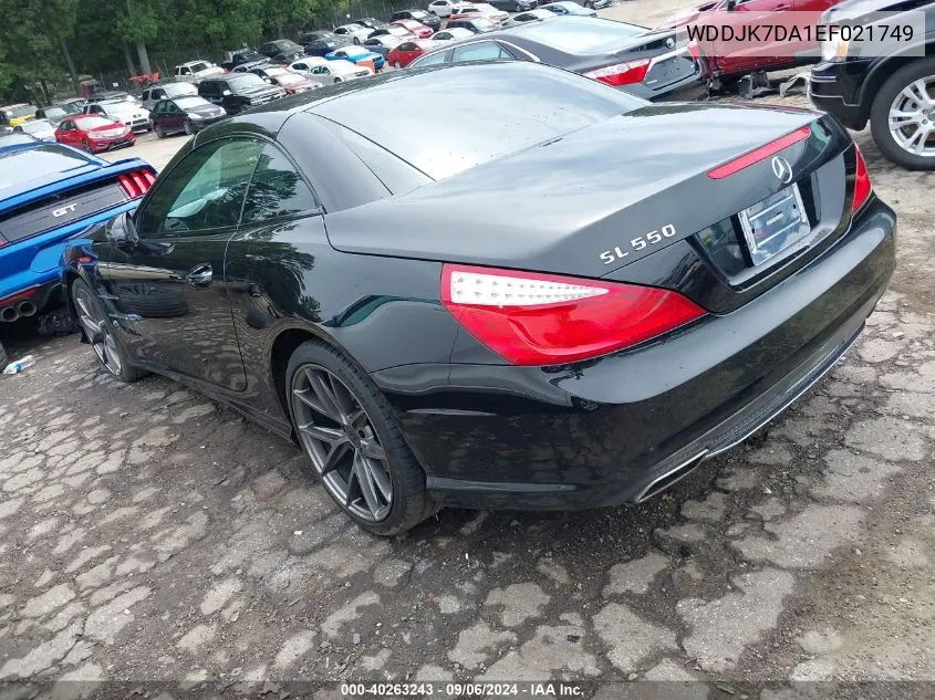 2014 Mercedes-Benz Sl 550 VIN: WDDJK7DA1EF021749 Lot: 40263243