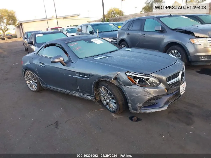 WDDPK3JA0JF149403 2018 Mercedes-Benz Slc 300