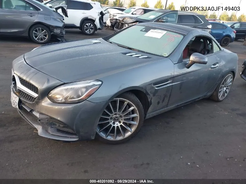 WDDPK3JA0JF149403 2018 Mercedes-Benz Slc 300