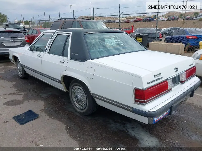 2MEBM74F8JX701021 1988 Mercury Grand Marquis Gs