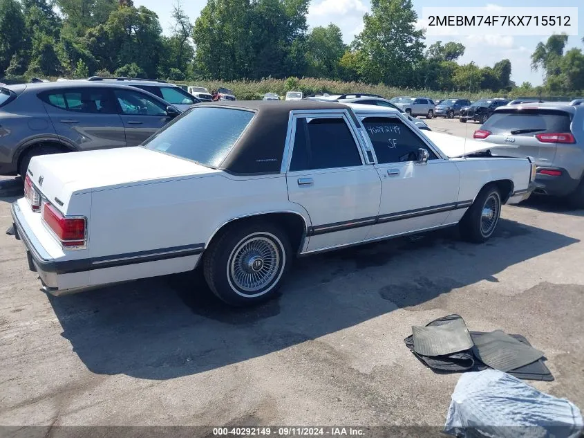 2MEBM74F7KX715512 1989 Mercury Grand Marquis Gs