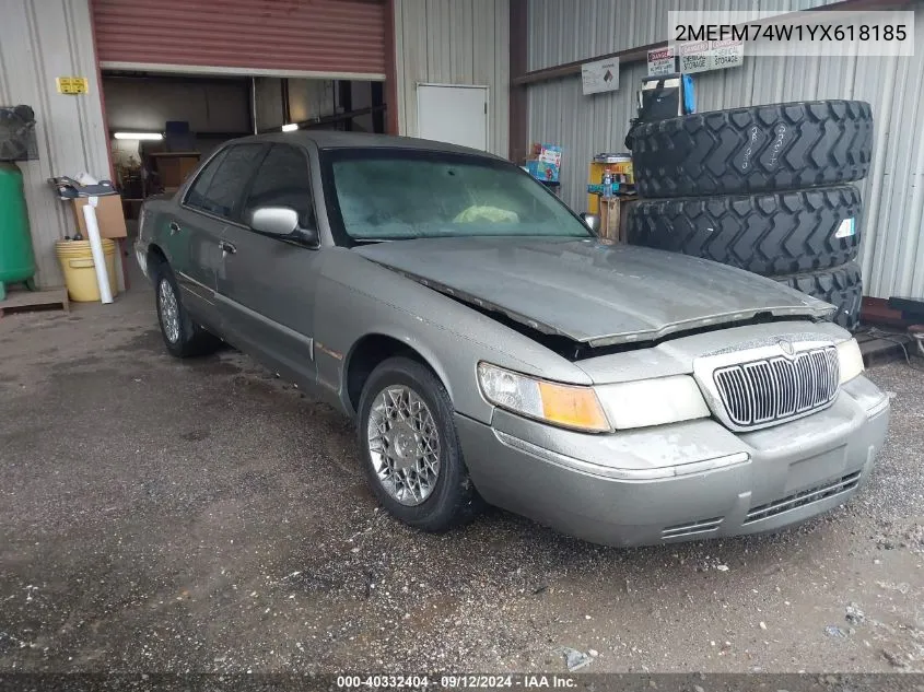 2MEFM74W1YX618185 2000 Mercury Grand Marquis Gs