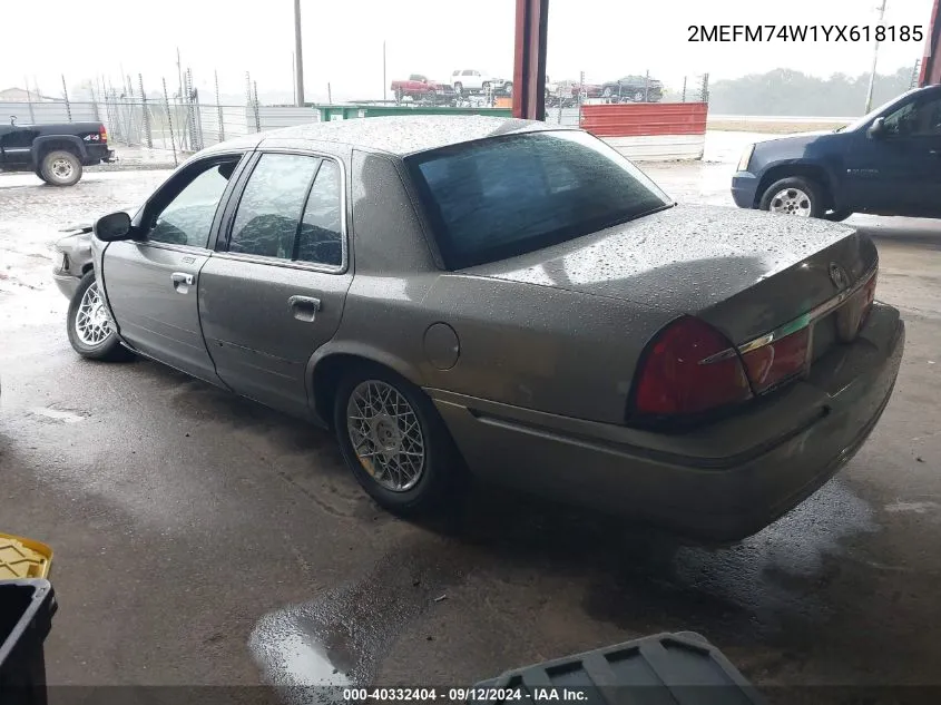 2MEFM74W1YX618185 2000 Mercury Grand Marquis Gs