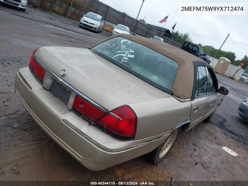 2MEFM75W9YX712474 2000 Mercury Grand Marquis Ls