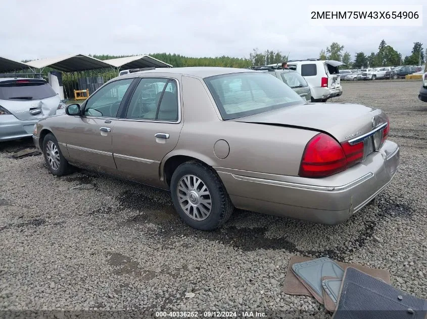 2MEHM75W43X654906 2003 Mercury Grand Marquis Ls