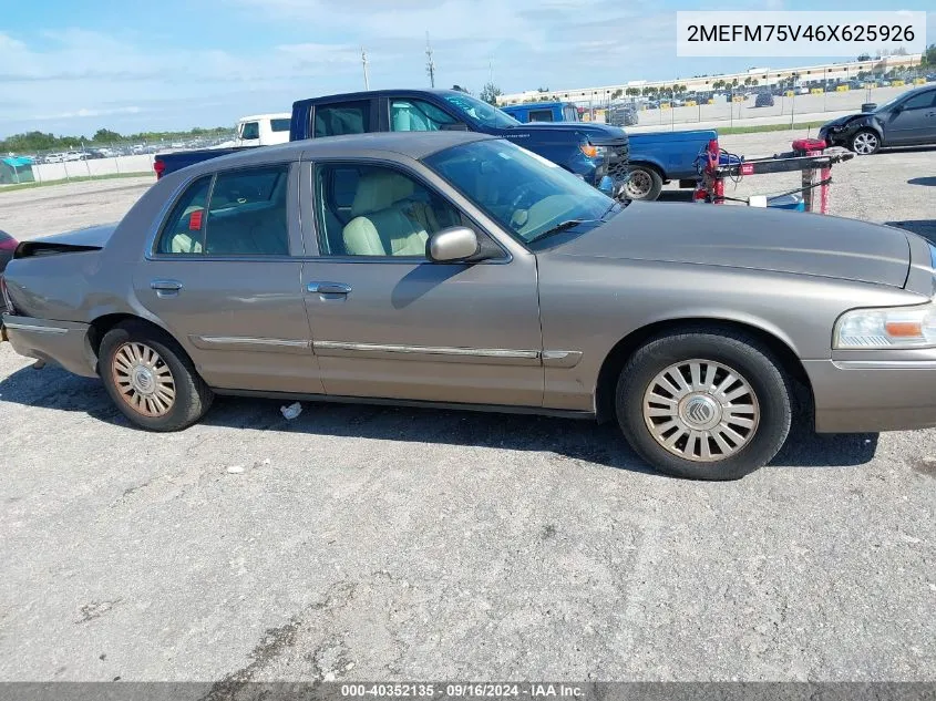 2MEFM75V46X625926 2006 Mercury Grand Marquis Ls