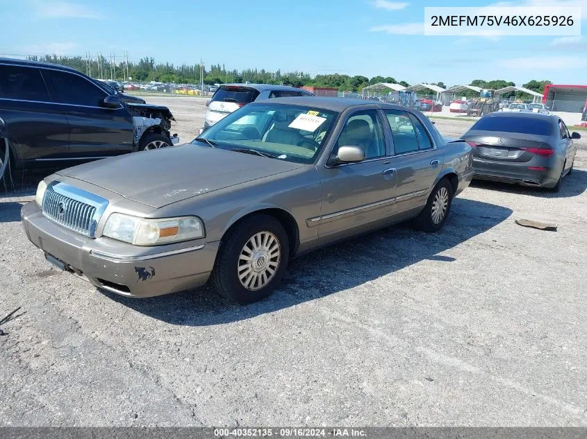 2MEFM75V46X625926 2006 Mercury Grand Marquis Ls