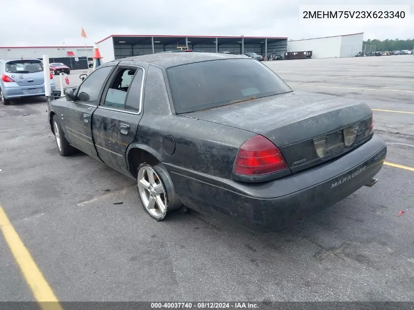 2003 Mercury Marauder VIN: 2MEHM75V23X623340 Lot: 40037740