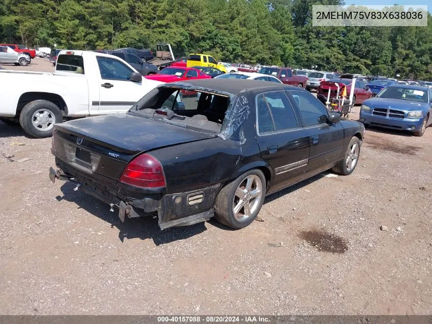 2003 Mercury Marauder VIN: 2MEHM75V83X638036 Lot: 40157088