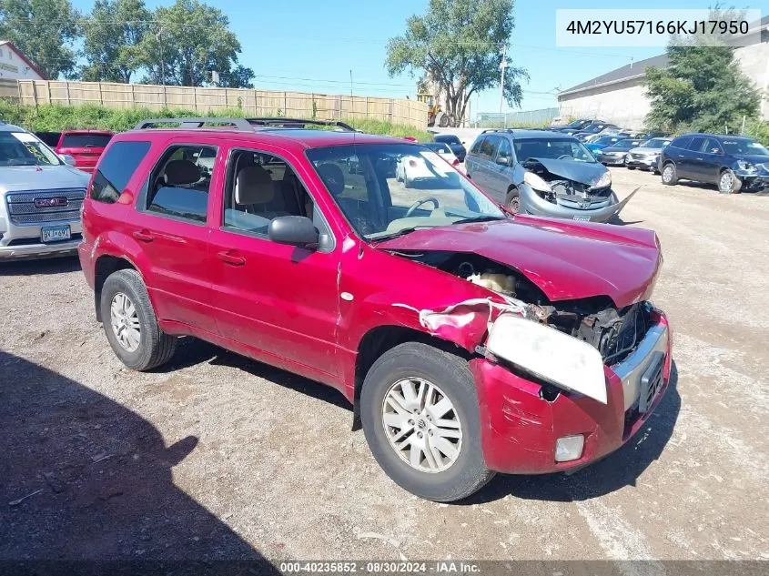 2006 Mercury Mariner Luxury/Premier VIN: 4M2YU57166KJ17950 Lot: 40235852