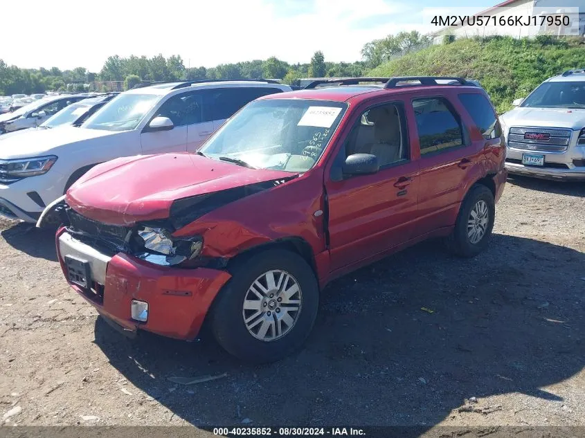 2006 Mercury Mariner Luxury/Premier VIN: 4M2YU57166KJ17950 Lot: 40235852