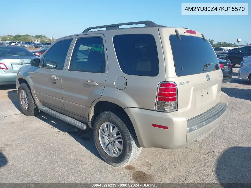 2007 Mercury Mariner Convenience VIN: 4M2YU80Z47KJ15570 Lot: 40276239