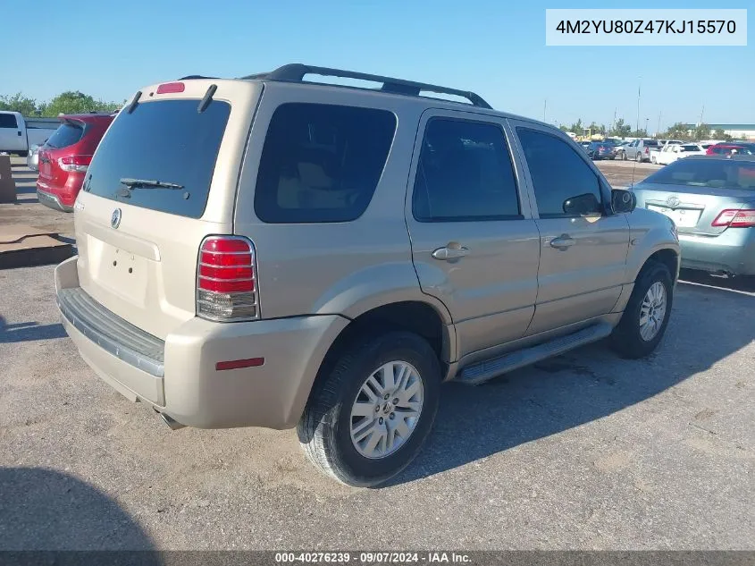 2007 Mercury Mariner Convenience VIN: 4M2YU80Z47KJ15570 Lot: 40276239