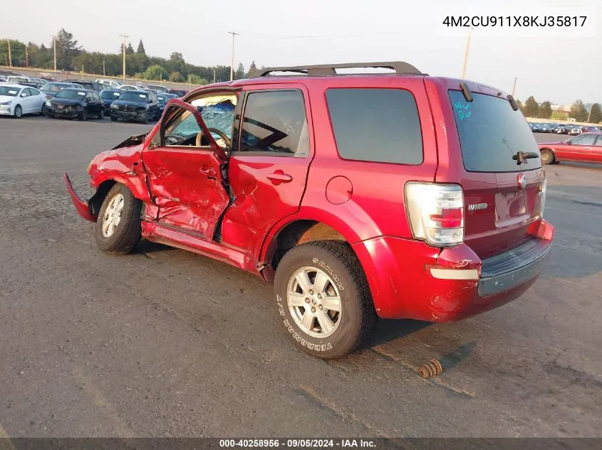 2008 Mercury Mariner V6 VIN: 4M2CU911X8KJ35817 Lot: 40258956