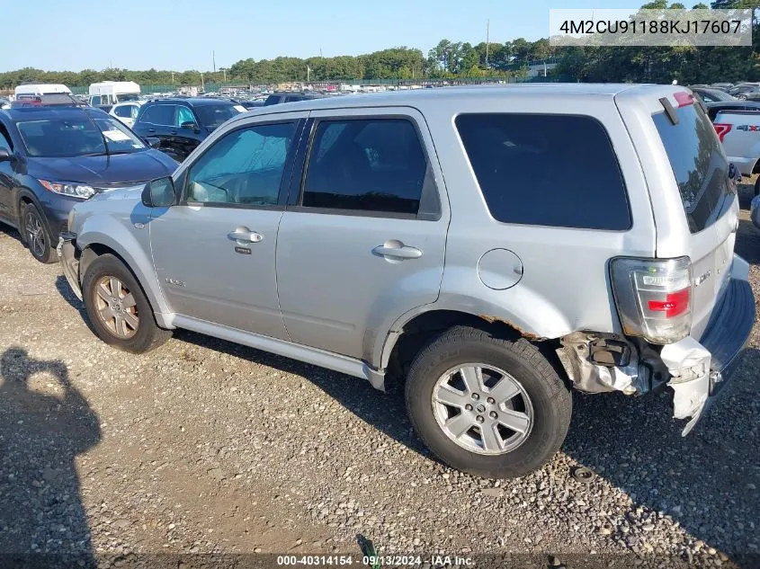 2008 Mercury Mariner V6 VIN: 4M2CU91188KJ17607 Lot: 40314154