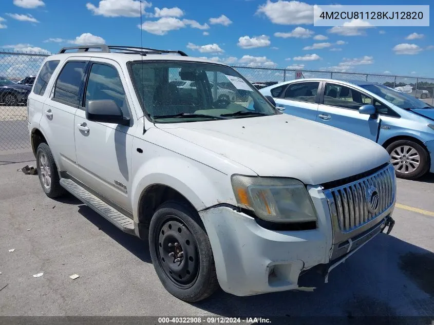 2008 Mercury Mariner V6 VIN: 4M2CU81128KJ12820 Lot: 40322908