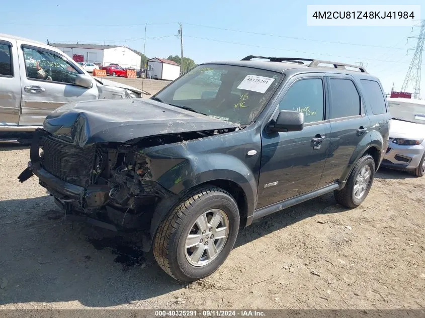 2008 Mercury Mariner I4 VIN: 4M2CU81Z48KJ41984 Lot: 40325291