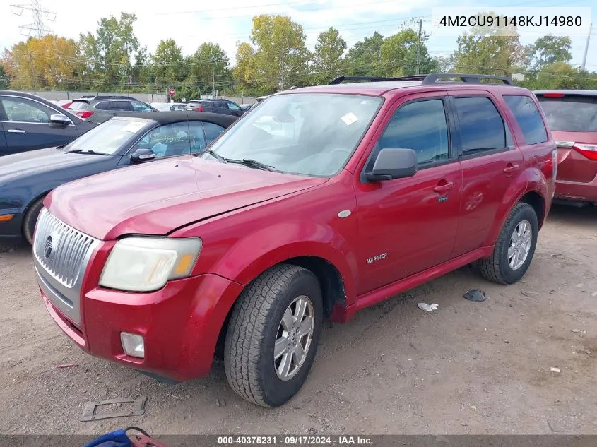 2008 Mercury Mariner V6 VIN: 4M2CU91148KJ14980 Lot: 40375231