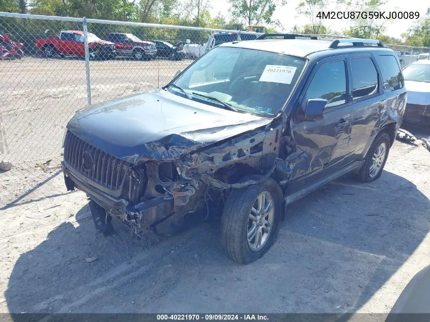 2009 Mercury Mariner Premier V6 VIN: 4M2CU87G59KJ00089 Lot: 40221970