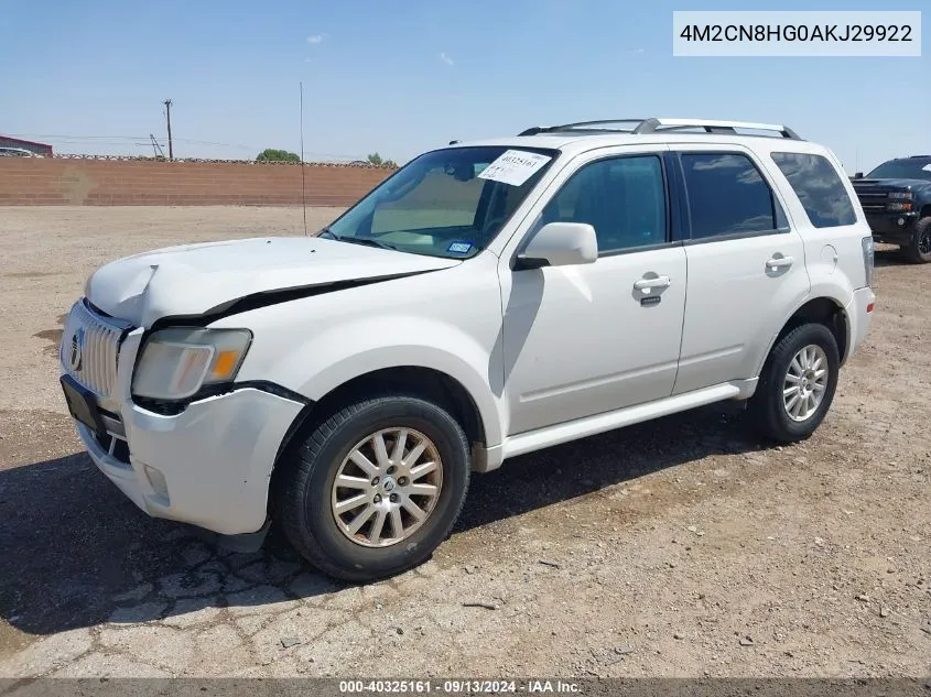 2010 Mercury Mariner Premier VIN: 4M2CN8HG0AKJ29922 Lot: 40325161