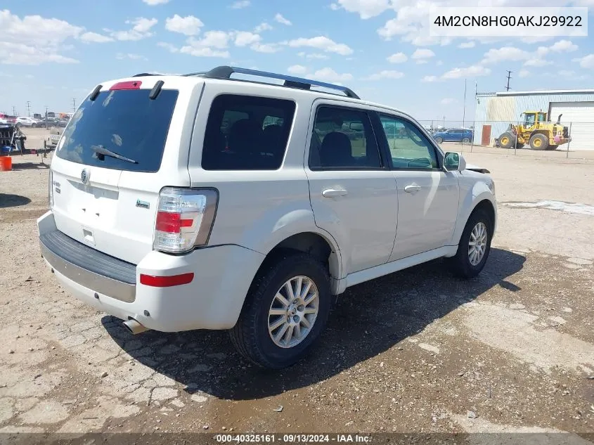 2010 Mercury Mariner Premier VIN: 4M2CN8HG0AKJ29922 Lot: 40325161