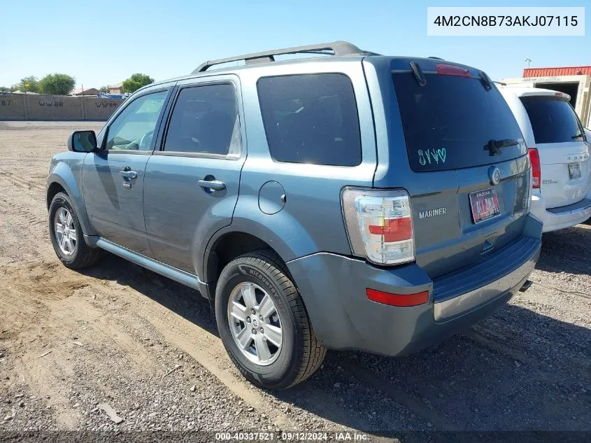 2010 Mercury Mariner VIN: 4M2CN8B73AKJ07115 Lot: 40337521