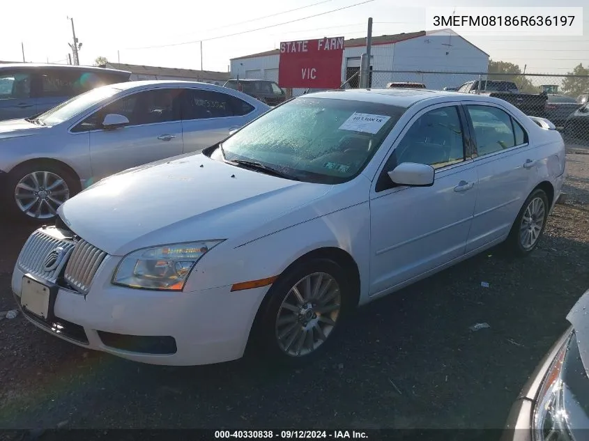 2006 Mercury Milan V6 Premier VIN: 3MEFM08186R636197 Lot: 40330838