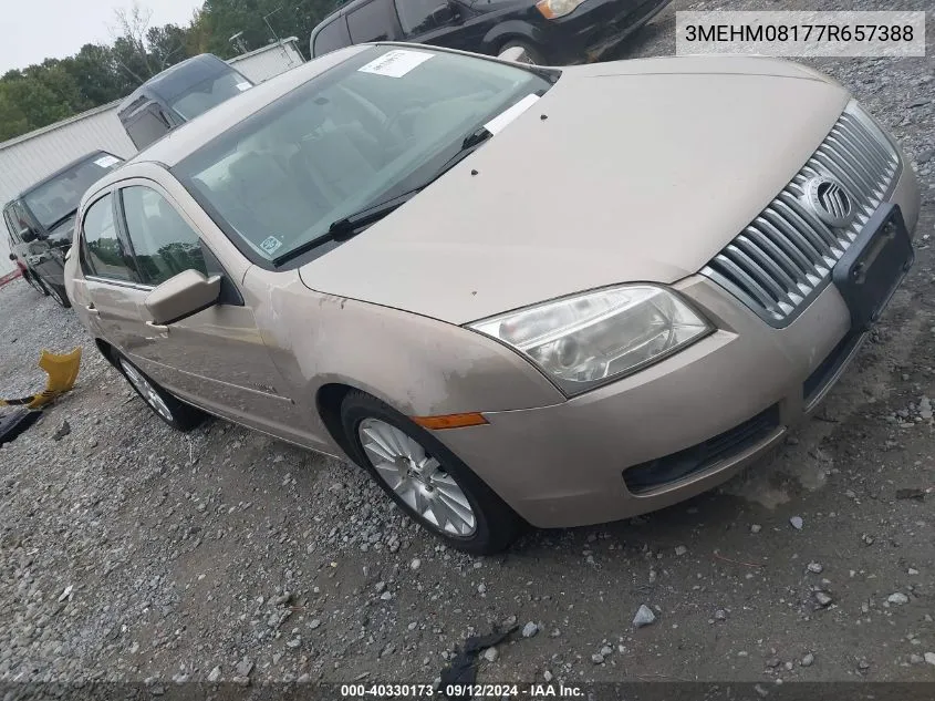 2007 Mercury Milan V6 Premier VIN: 3MEHM08177R657388 Lot: 40330173