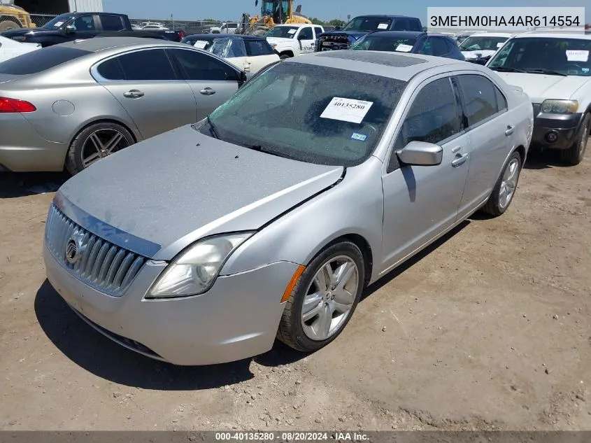 2010 Mercury Milan VIN: 3MEHM0HA4AR614554 Lot: 40135280