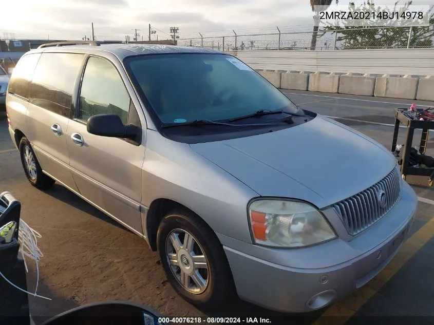 2004 Mercury Monterey VIN: 2MRZA20214BJ14978 Lot: 40076218