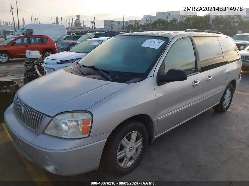 2MRZA20214BJ14978 2004 Mercury Monterey