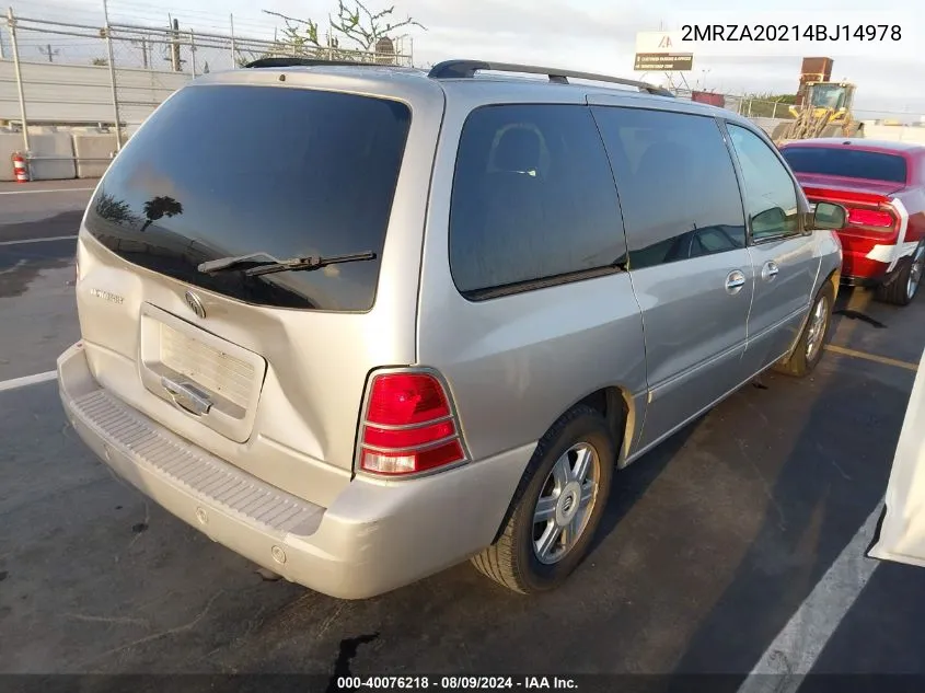 2MRZA20214BJ14978 2004 Mercury Monterey