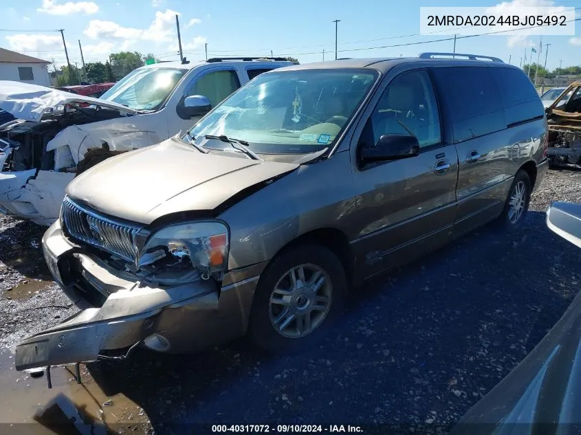 2004 Mercury Monterey VIN: 2MRDA20244BJ05492 Lot: 40317072