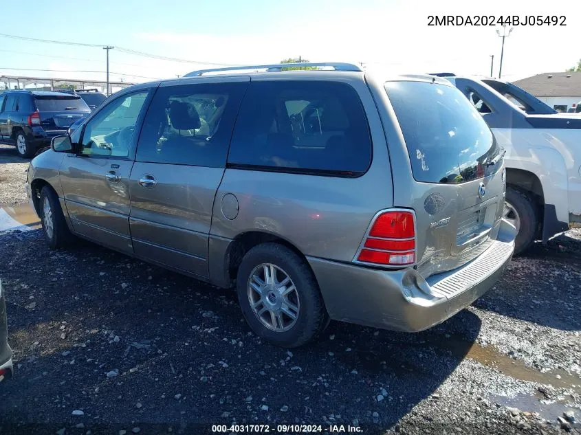 2004 Mercury Monterey VIN: 2MRDA20244BJ05492 Lot: 40317072