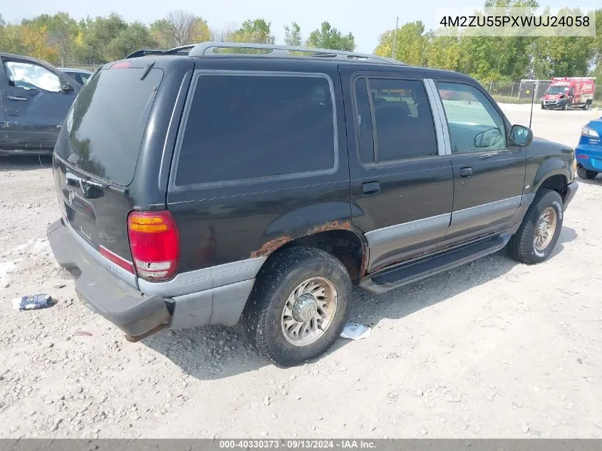 1998 Mercury Mountaineer VIN: 4M2ZU55PXWUJ24058 Lot: 40330373