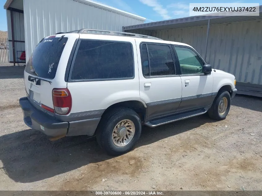 2000 Mercury Mountaineer VIN: 4M2ZU76EXYUJ37422 Lot: 39700600