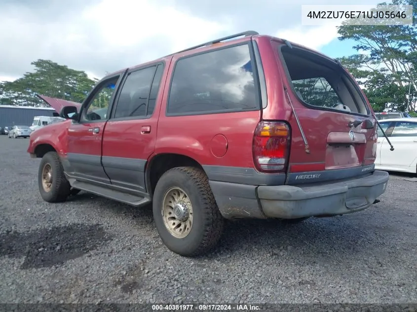 2001 Mercury Mountaineer VIN: 4M2ZU76E71UJ05646 Lot: 40381977