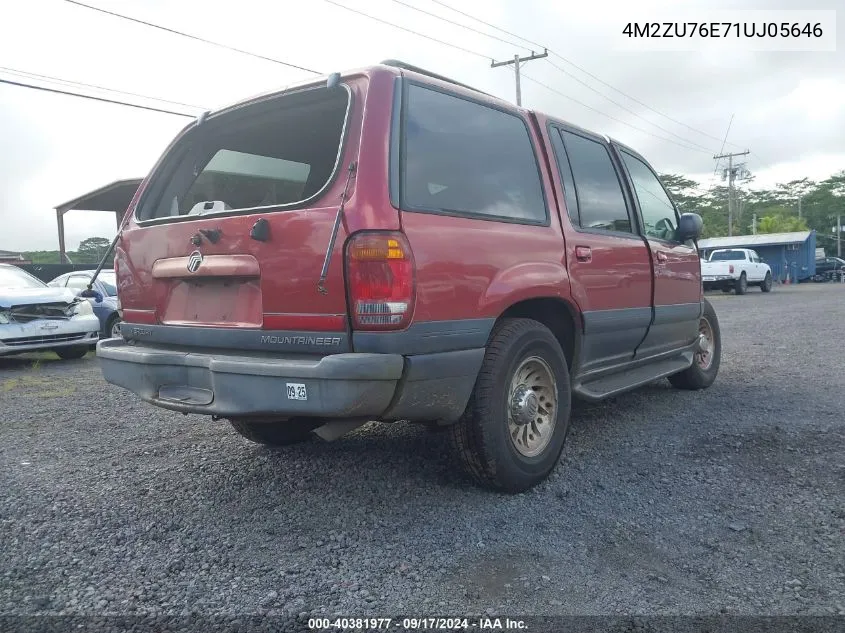 2001 Mercury Mountaineer VIN: 4M2ZU76E71UJ05646 Lot: 40381977