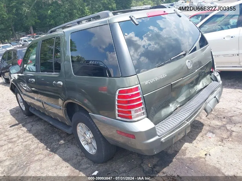 2002 Mercury Mountaineer VIN: 4M2DU66E32ZJ00355 Lot: 39993847