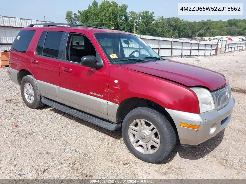 2002 Mercury Mountaineer VIN: 4M2ZU66W52ZJ18662 Lot: 40024252