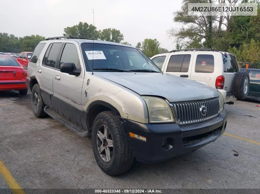 4M2ZU86E12UJ16553 2002 Mercury Mountaineer