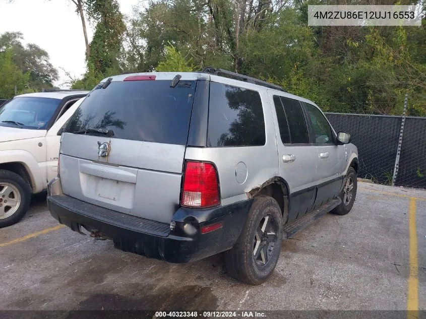 2002 Mercury Mountaineer VIN: 4M2ZU86E12UJ16553 Lot: 40323348