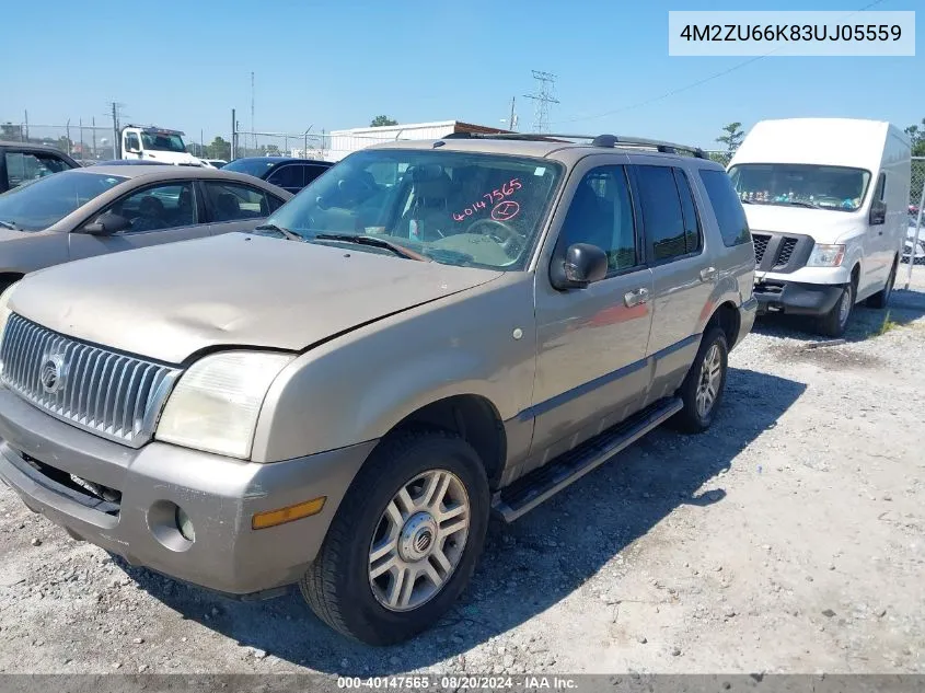 4M2ZU66K83UJ05559 2003 Mercury Mountaineer