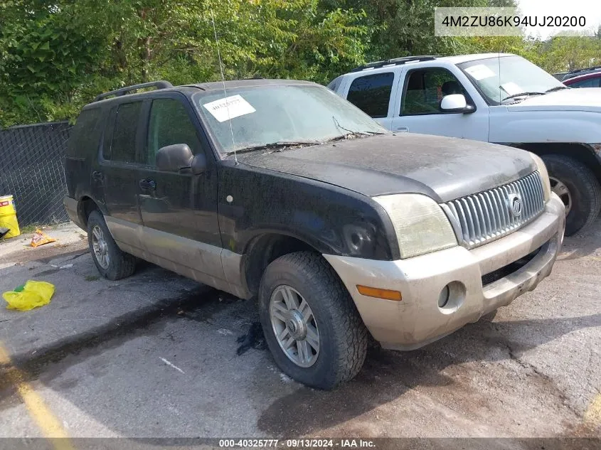 4M2ZU86K94UJ20200 2004 Mercury Mountaineer