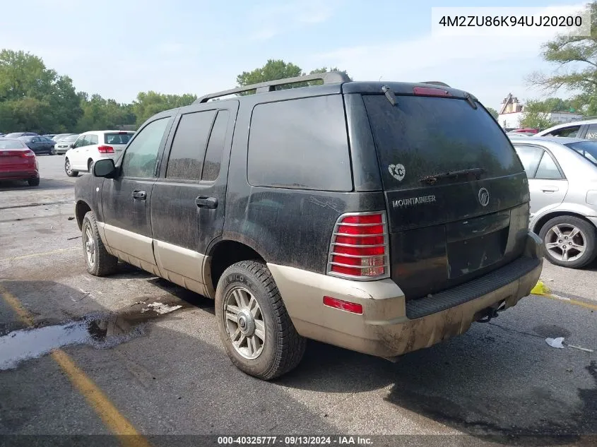 2004 Mercury Mountaineer VIN: 4M2ZU86K94UJ20200 Lot: 40325777