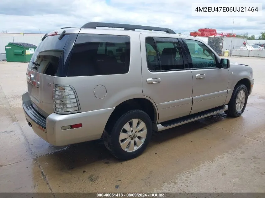 2006 Mercury Mountaineer Luxury VIN: 4M2EU47E06UJ21464 Lot: 40051418